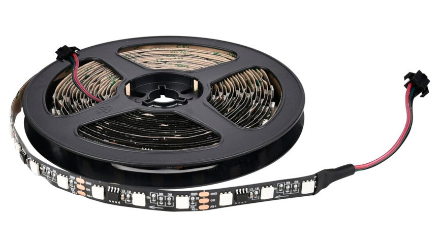 ENOVALITE 5-m-LED-Streifen WS2812B-kompatibel, 10 W, 5 V DC, RGB, 2 W/m, 60 LED/m, IP20