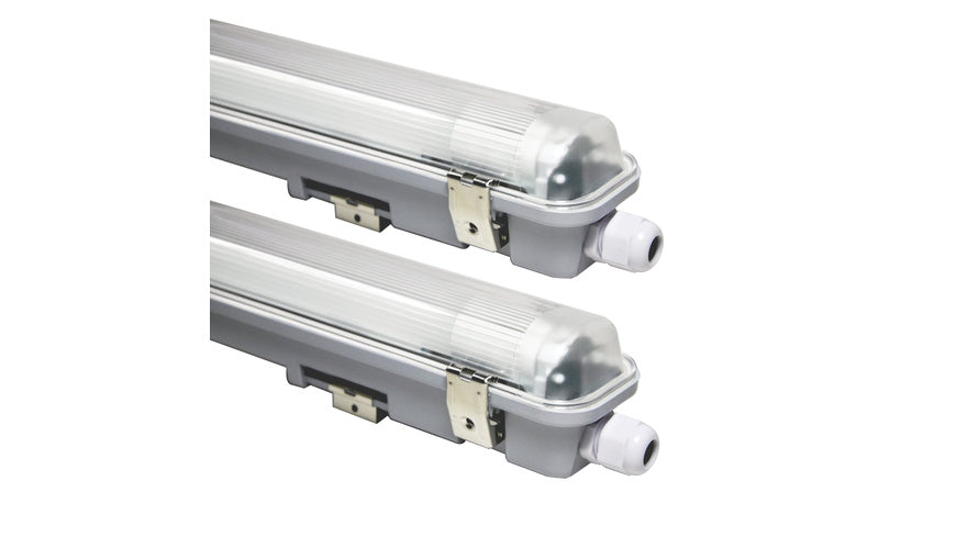 Blulaxa 2er-Set 18-W-LED-Feuchtraumwannenleuchte HumiLED vari, 1900 lm, 4000 K, IP65, 120 cm