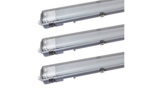 Blulaxa 3er-Set 48-W-LED-Feuchtraumwannenleuchte HumiLED vari, 2-flammig, 5040 lm, 4000 K, 150 cm