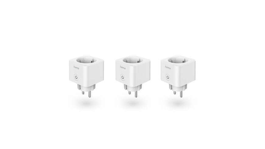 Hama Smarte WLAN-Steckdose, Matter, 3.680W, Sprach-/Appgesteuert, 3er-Pack