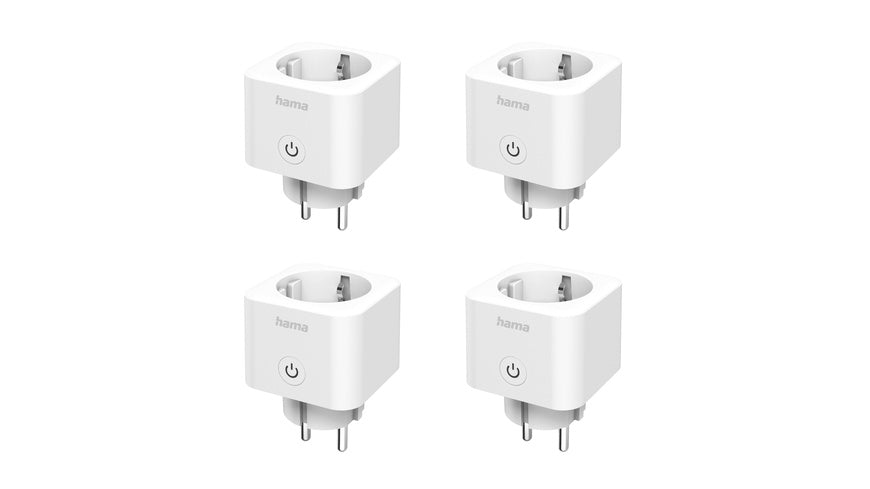 Hama Smarte WLAN-Steckdose, Matter, 3.680W, Sprach-/Appgesteuert, 4er-Pack