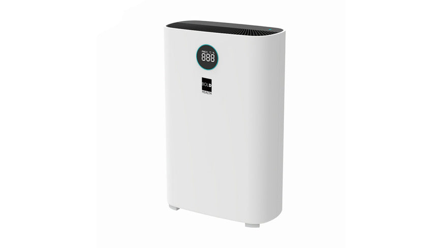 Die BOLD HEALTH Smart Home Luftreiniger SANDER, 66 W, 35-61 m²,  Lautstärke 20-65 dB (A), CADR: 510 m³/h, WLAN