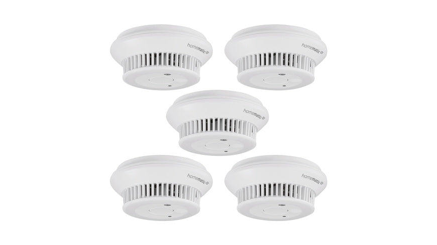 Homematic IP Smart Home 5er-Set Rauchwarnmelder mit Q-Label, HmIP-SWSD-2