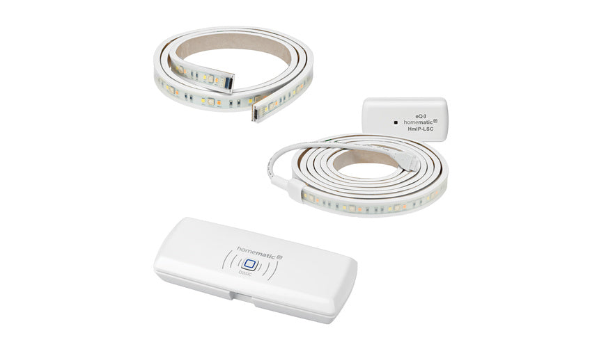 Homematic IP Smart Home Set Licht Basic mit Lightstrip, 3 m (2 + 1 m) und Access Point – basic