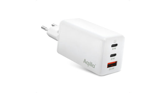 Aqiila Chargebird W3 Ladeadapter, 65 W, 2x USB-C, 1x USB-A, Weiß