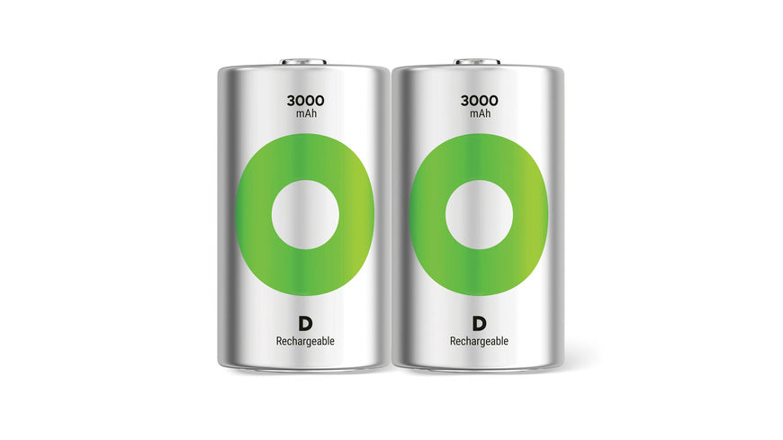 GP Mono D Akku NiMH 3000 mAh RECYKO, 1,2V, 2 Stück