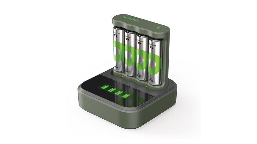 GP USB-Ladegerät B441 Micro (AAA) und Mignon (AA), inkl. 4x RECYKO AA 2100 mAh, mit Dockingstation D451