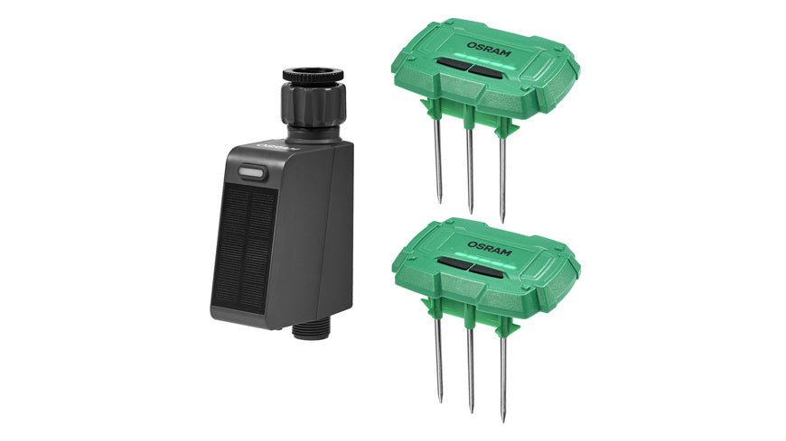 OSRAM SMART+ Smart Home Bewässerungsset, 2x Bodenfeuchtesensor, 1x Bewässerungscontroller, WLAN