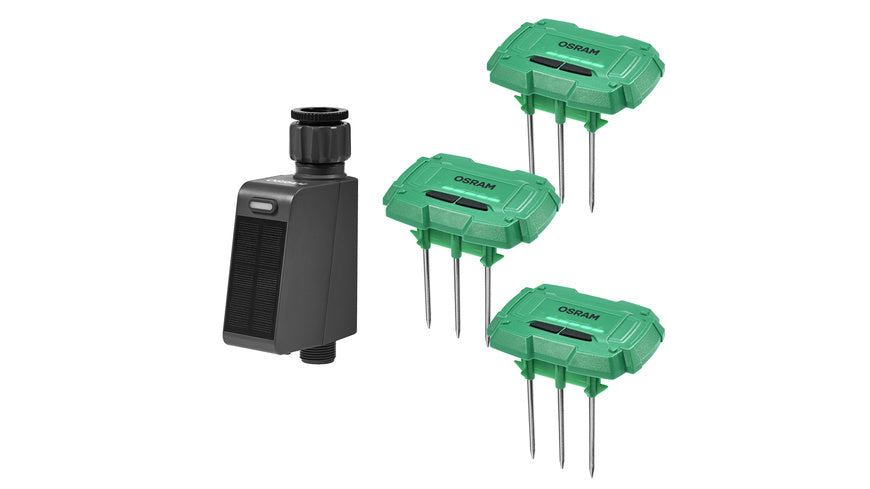 OSRAM SMART + Smart Home Bewässerungsset, 3x Bodenfeuchtesensor, 1x Bewässerungscontroller, WLAN