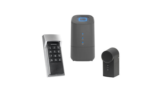 Homematic IP Set Zutritt Professional mit Home Control Unit, Keypad und Türschlossantrieb