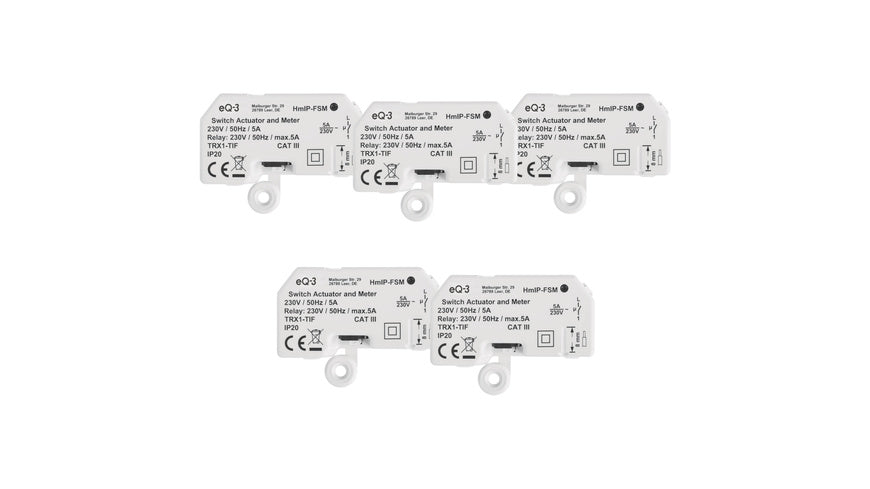Homematic IP Smart Home 5er-Set Schalt-Mess-Aktor HmIP-FSM, 5 A, Unterputz