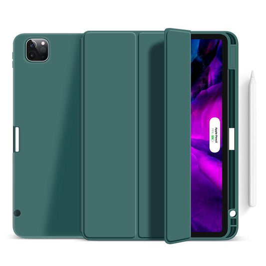 eSTUFF Miami Pencil Case für das iPad Pro 12.9" 2022/2021 - Dark Green PU leather/Clear (Bulk)