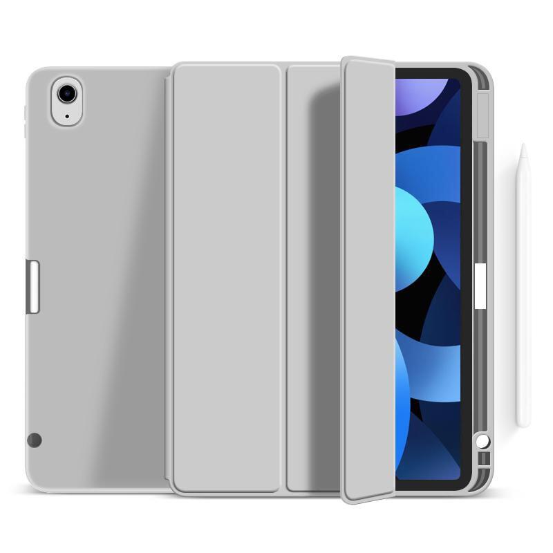 eSTUFF Miami Pencil Case für das iPad der 10. Gen. 2022 & 11. Gen. 2025 (10.9") - Grey PU leather/Clear (Bulk)