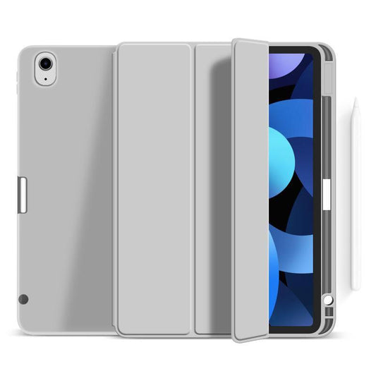 eSTUFF Miami Pencil Case für das iPad der 10. Gen. 2022 & 11. Gen. 2025 (10.9") - Grey PU leather/Clear (Bulk)