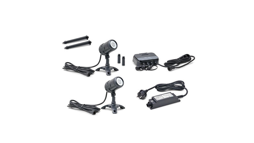 Oase LunAqua Connect Starter Set Controllable, 2 Spots (1x RGB+ 1 xWeiß), Controller, IP68, WLAN