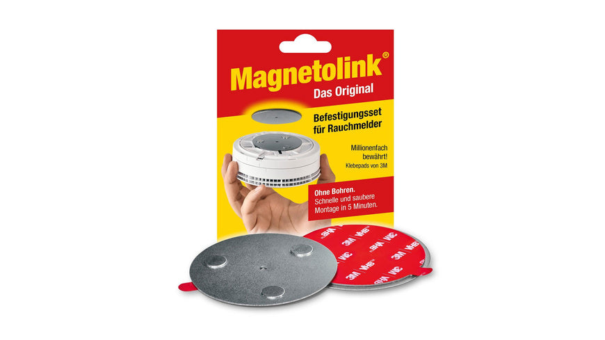 Magnetolink Magnetbefestigungsset für Rauchmelder, für alle Rauchwarnmelder ab Ø 70 mm