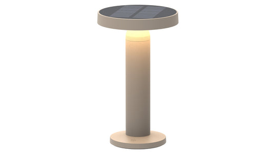 Die BOLD Solar-Tischlampe, Matt Sand, stufenlos dimmbar, Solar
