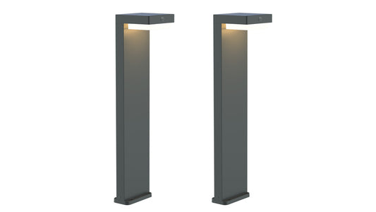 Die BOLD 2er-Set Solar-Leuchte mit PIR, Gun Grey