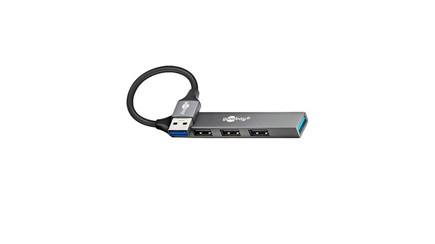 Goobay Slim 4-Port USB-Hub, USB-A auf USB-A, 5 Gbit/s