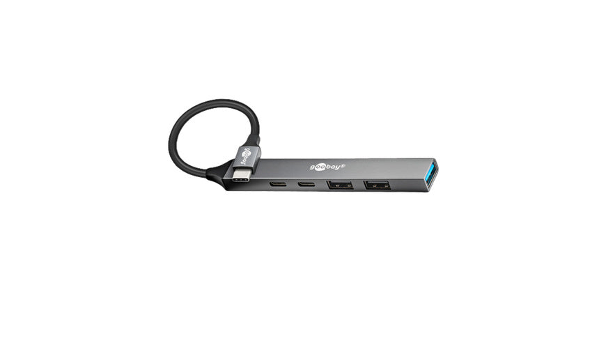 Goobay Slim 5-Port USB-Hub, USB-C™ auf USB-C™/USB-A, 5 Gbit/s