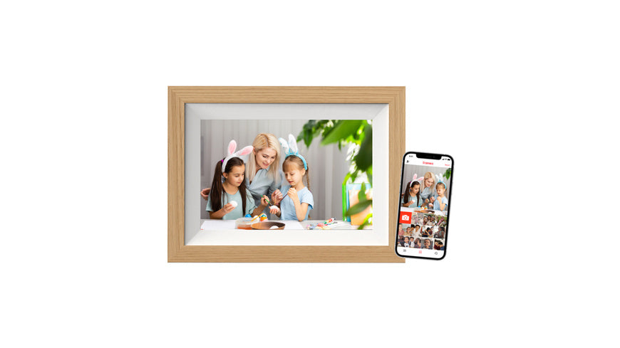 BRAUN digitaler Bilderrahmen, DigiFrame 10W WiFi Buche