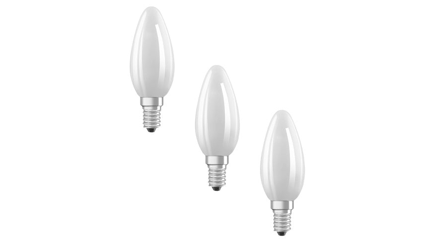 Osram LED Base Classic B 60 Filament, 5,5W, 806 lm, E14, warmweiß, matt, 3-er Pack
