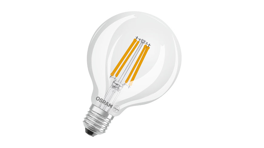 Osram LED Classic Globe 95 60, Filament, EEK A, 3,8 W, 806 lm, E27, warmweiß, klar