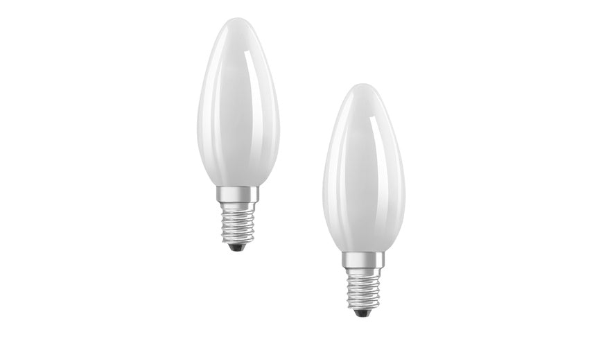 Osram LED Classic B 40, Filament, EEK A, 2,2 W, 470 lm, E14, warmweiß, matt, 2er Pack