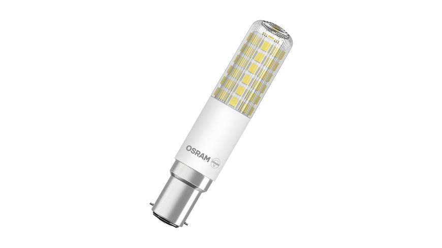 Osram LED T Slim 75 320° DIM, 8 W, 1055 lm, B15d, 2700 K, klar, dimmbar