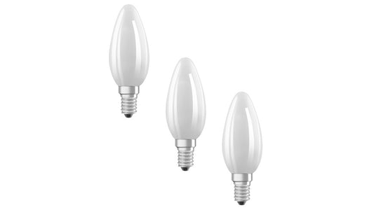 Osram LED Classic B 40, Filament, EEK A, 2,2 W, 470 lm, E14, warmweiß, matt, 3er Pack