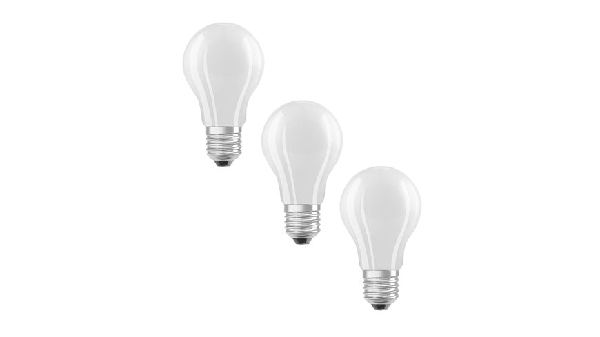 Osram LED Classic A 60, Filament, EEK A, 3,8 W, 806 lm, E27, warmweiß, matt, 3er Pack