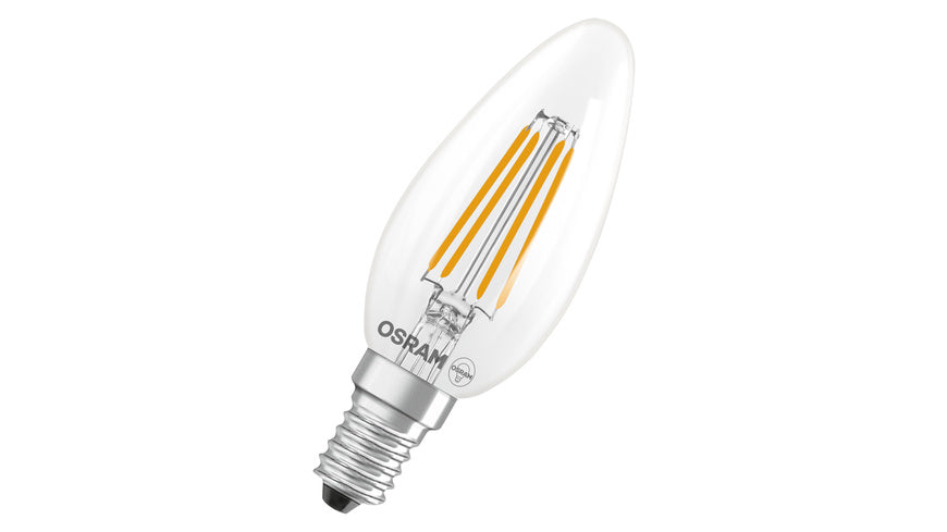 Osram LED Classic B 40, Filament, EEK B, 2,5 W, 470 lm, E14, dimmbar, warmweiß, klar