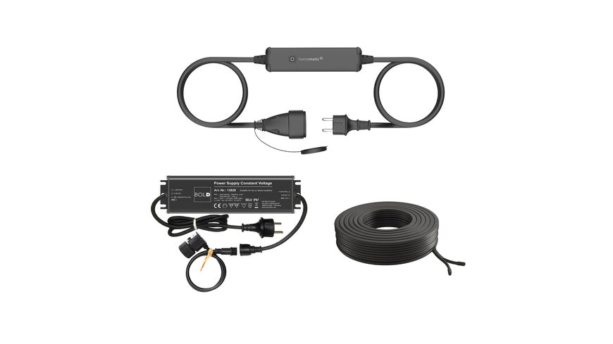 Die Bold Smart Home Set 24V-Garten mit Homematic IP Schaltmesskabel - außen, Kabel, Trafo, HmIP-PSMCO