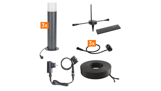 Die Bold Set 24V-Garten Wegebeleuchutng, 3 Leuchten