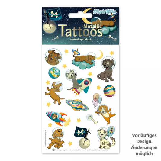 Metallic Tattoos Space Dogs