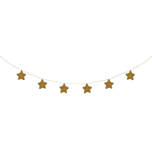 Stoffgirlande goldene Sterne