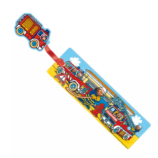 Glitter-Lesezeichen Feuerwehr