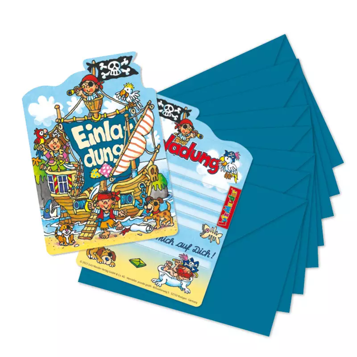 Piratenschiff Stanzkarten Einladungs - Set