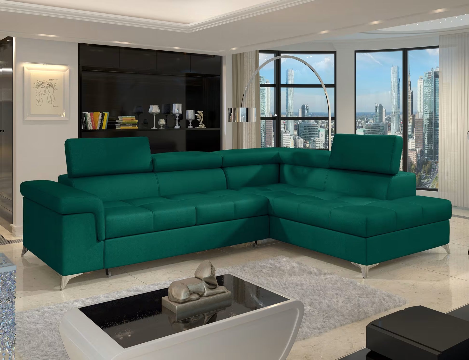 Verendio Ecksofa mit Schlaffunktion – Großzügige Sitz- und Liegefläche, pflegeleichter Monolith-Stoff, integrierter Stauraum und flexible Farbwahl