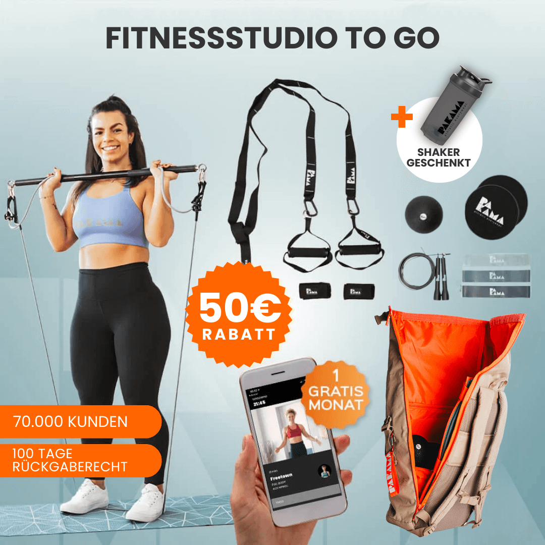 _Putzmarie_ SPEZIAL: Fitnessstudio to Go (inkl. App) + Shaker - Alle Tools + Bag / Earth Bag (beige)