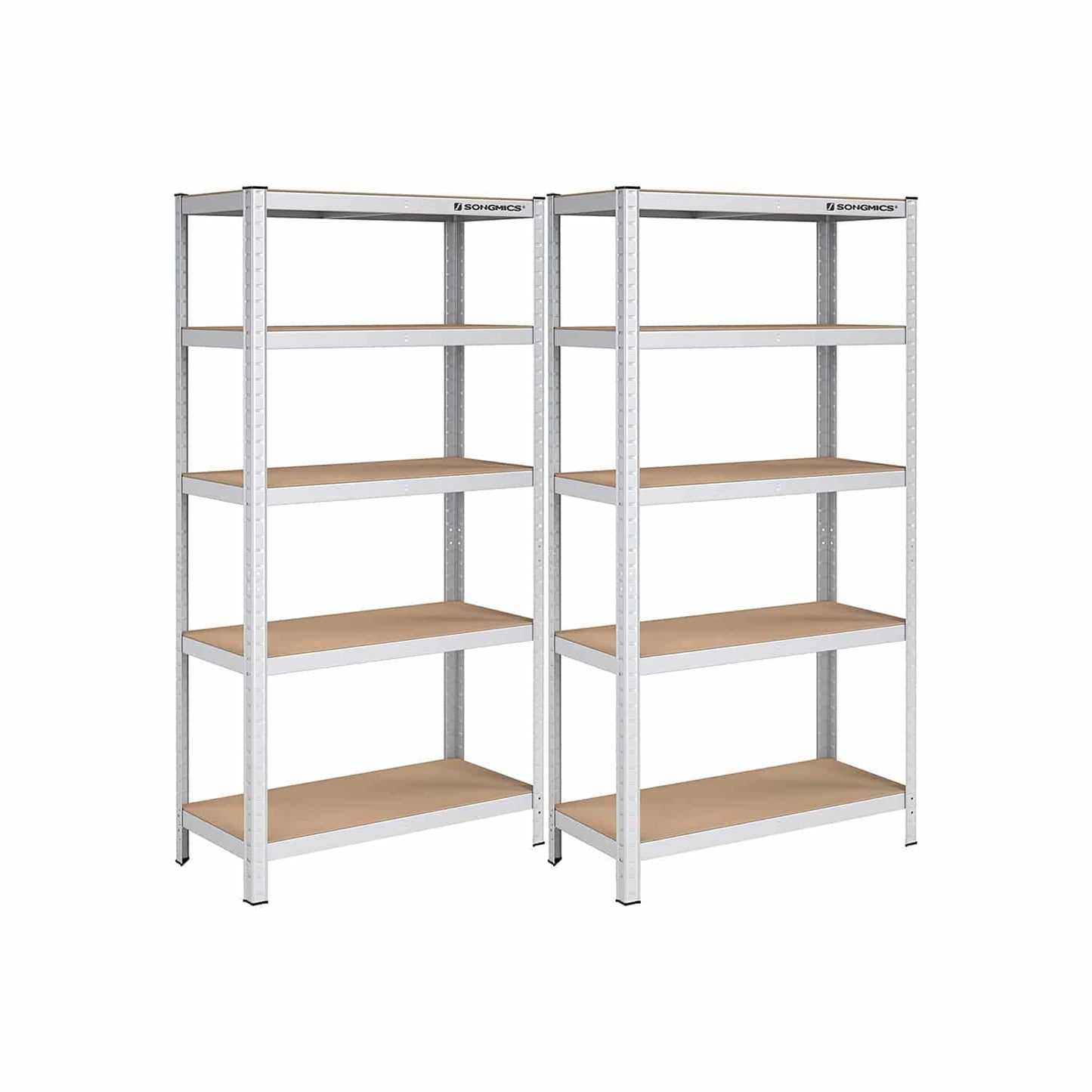 2er Set Lagerregal 180 cm hoch silbern