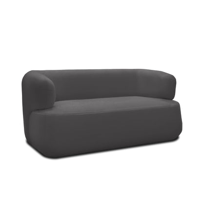 Sofa 800012, 2-Sitzer, 2er Couch, Teddy-Stoff, Polstersofa, 160 x 86 x 71 cm (BxTxH), Dunkelgrau   Aosom.de