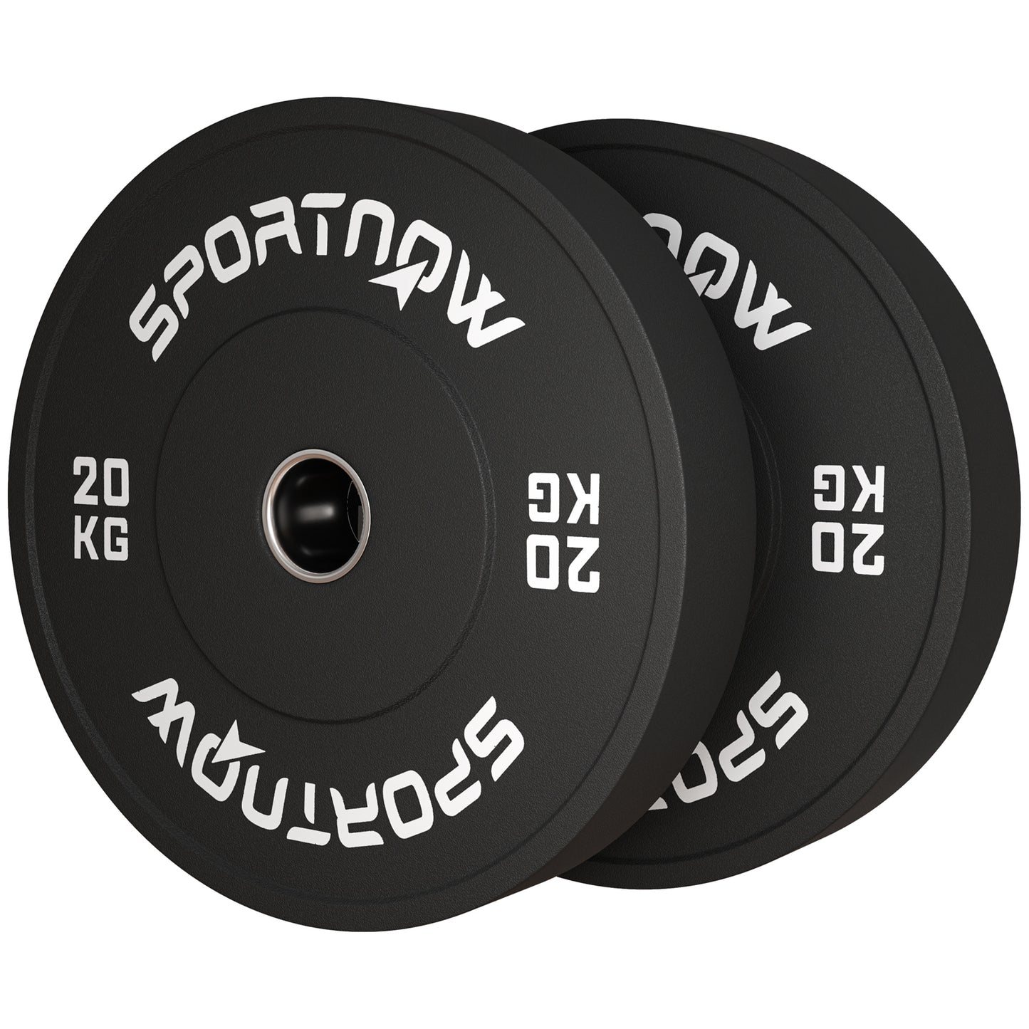 SPORTNOW 2er-Set Hantelgewichte, 2 x 20kg Gewichte, Hantelscheiben-Set, Gewichtsscheiben für 5 cm Hantelstange, Ø 50 mm Bohrung, Schwarz   Aosom