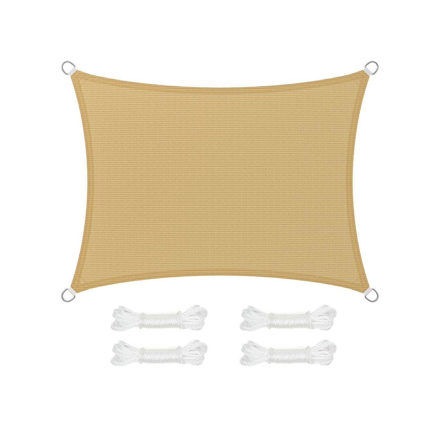 3 x 4 m Sonnensegel aus HDPE Sandgelb