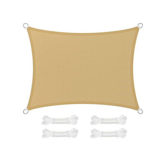 3 x 4 m Sonnensegel aus HDPE Sandgelb