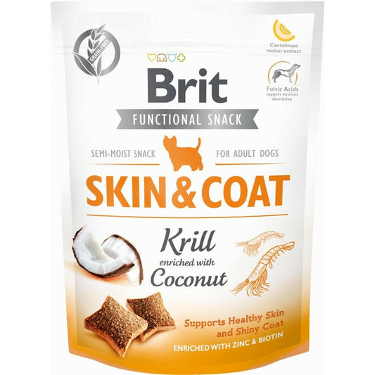 Brit Functional Snack Skin & Coat Krill + Kokos 150g