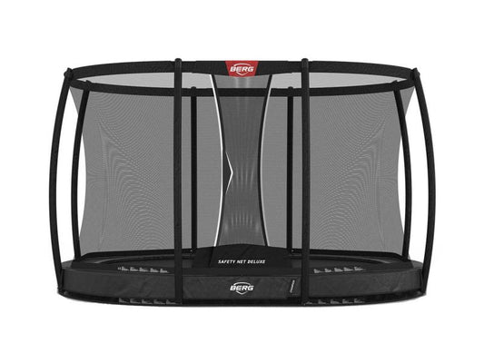 BERG Trampolin Grand Champion InGround 350 Grey mit AirFlow Pro inkl. Sicherheitsnetz Deluxe