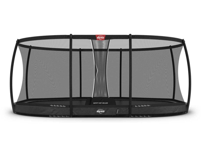 BERG Trampolin Grand Champion InGround 520 Grey mit AirFlow Pro inkl. Sicherheitsnetz Deluxe