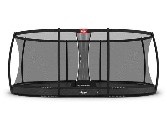 BERG Trampolin Grand Champion InGround 520 Grey mit AirFlow Pro inkl. Sicherheitsnetz Deluxe