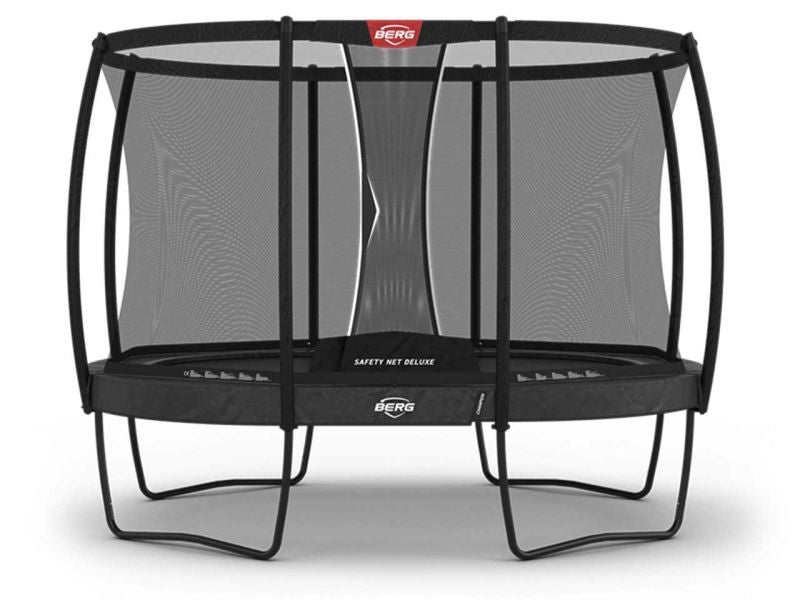 BERG Trampolin Grand Champion Regular 350 Grey mit AirFlow Pro inkl. Sicherheitsnetz Deluxe